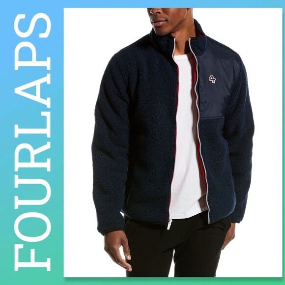 FOURLAPS Polar Quilted Sherpa Jacket Burgandy/Smoke - Picture 1 of 14